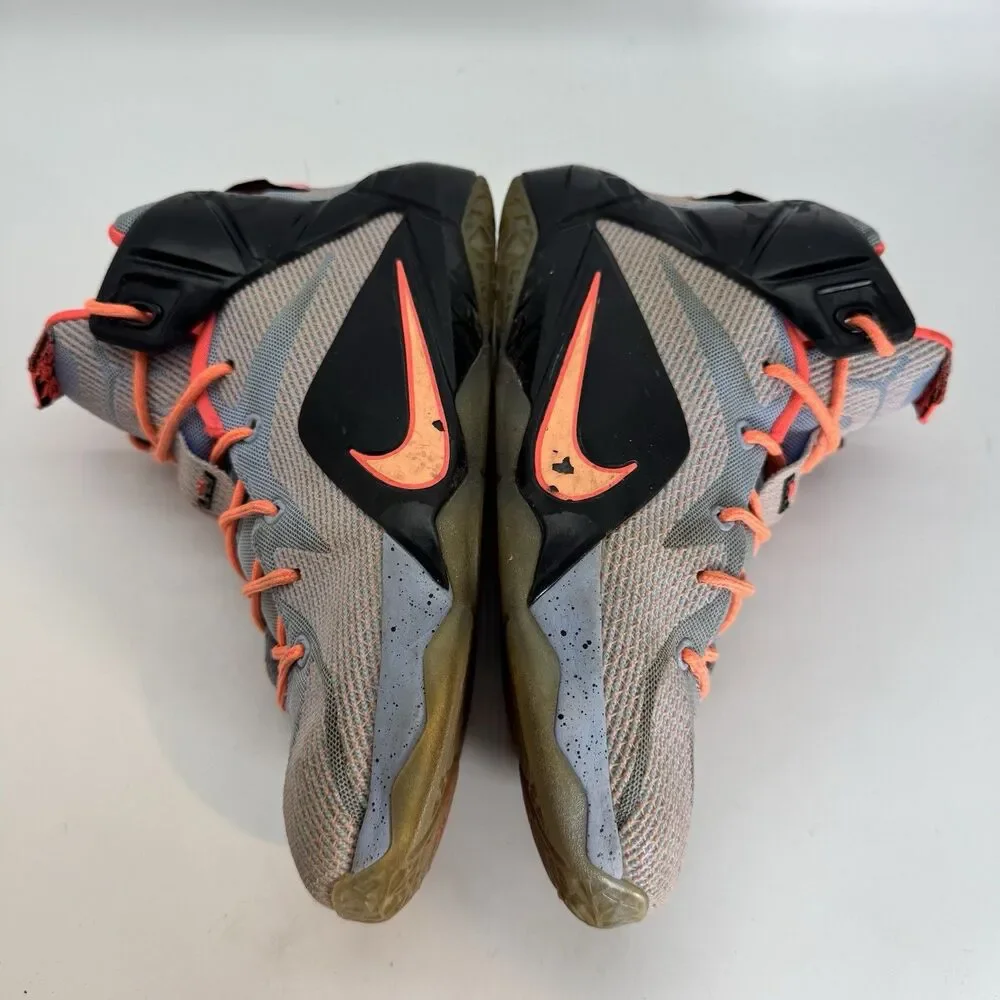 Nike Lebron XII GS Aluminum Sunset Glow 685181-488 sz 7Y Easter Athletic Sneaker